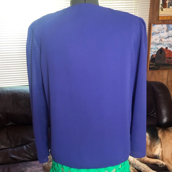 Gorgeous Vintage Floral Purple Blazer Jacket - Picture 9 of 9